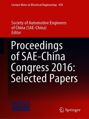 cover image of Proceedings of SAE-China Congress 2016